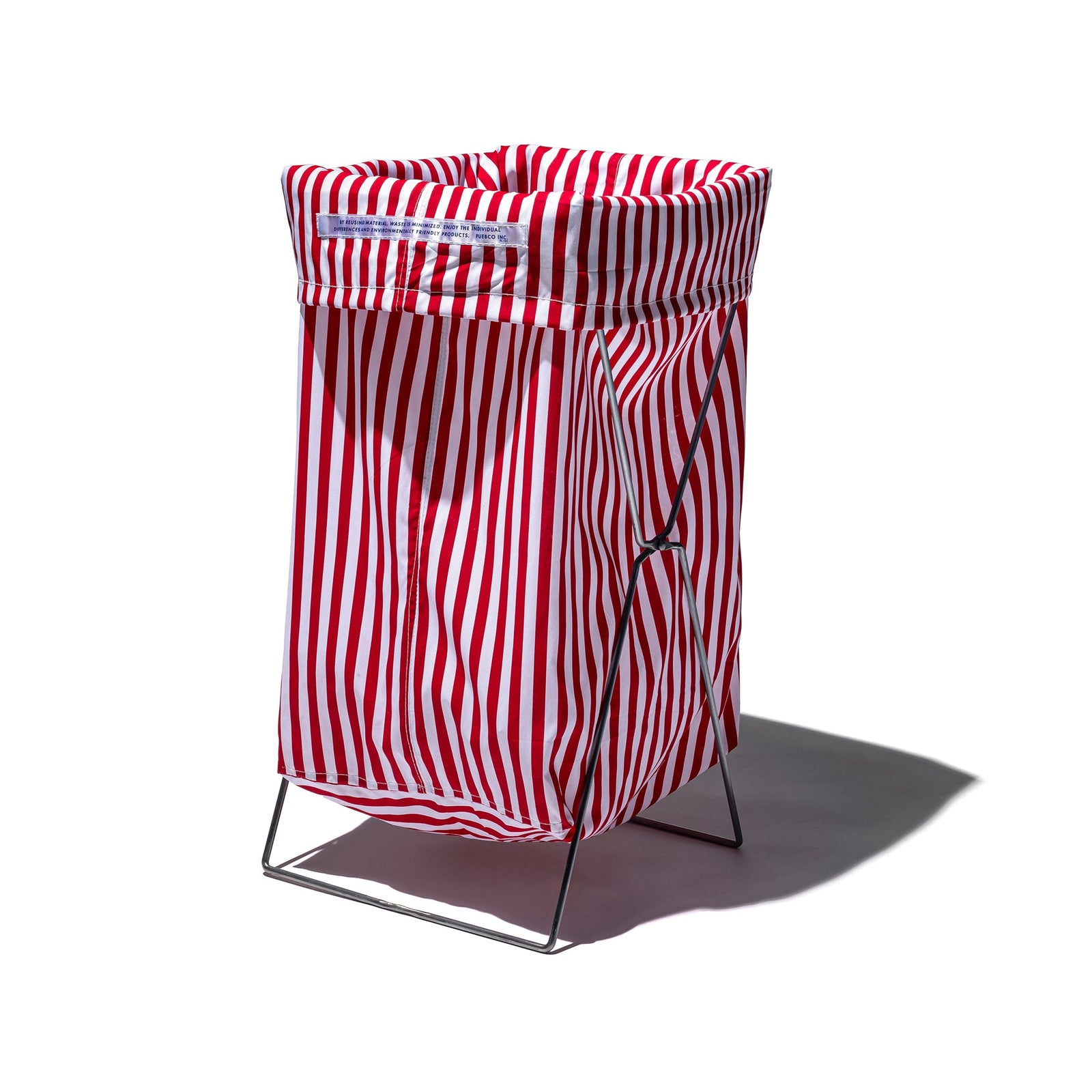 SHIRT FABRIC FOLDING LAUNDRY BASKET / Red Narrow Stripe – PUEBCO