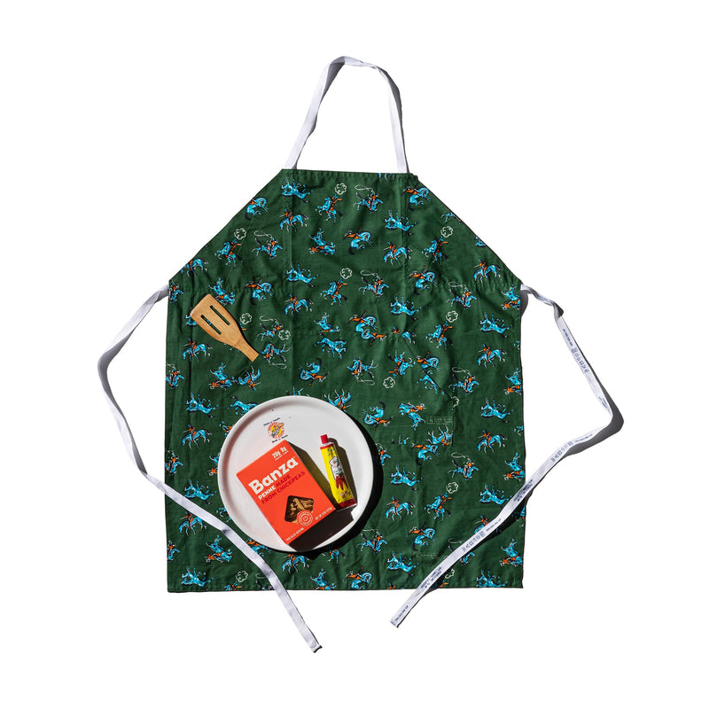 HAND PRINTED APRON / Cowboy