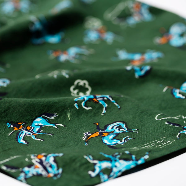 HAND PRINTED KIDS APRON WITH KERCHIEF / Cowboy