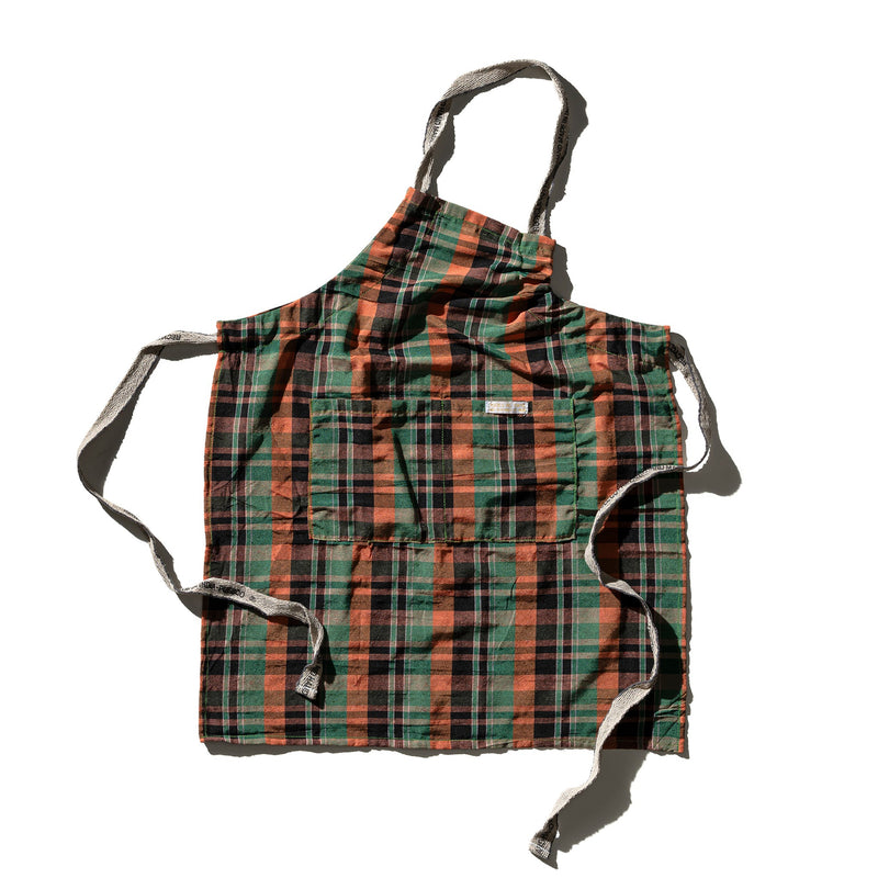 RECYCLE COTTON CHECK APRON / Green