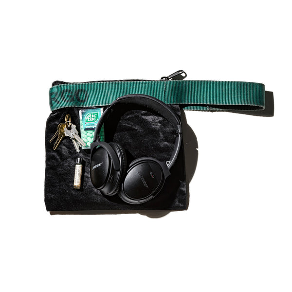 VINTAGE SLING BELT POUCH / Black x Green