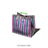 RECYCLED PLASTIC STRIPE BAG / Square