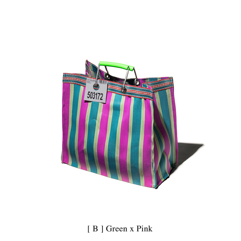 RECYCLED PLASTIC STRIPE BAG / Square
