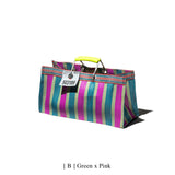 RECYCLED PLASTIC STRIPE BAG / Wide