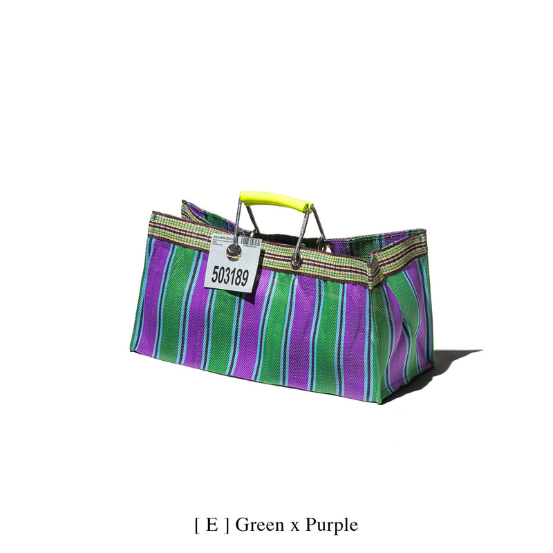 RECYCLED PLASTIC STRIPE BAG / Wide