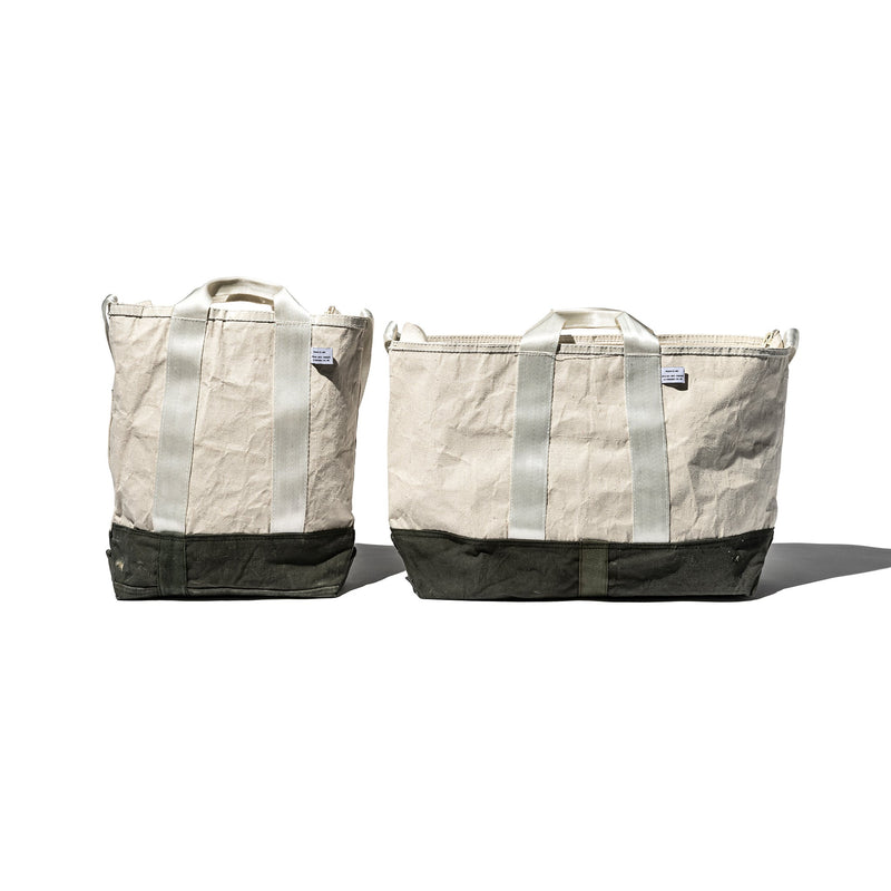 LAMINATED FABRIC x VINTAGE FABRIC BAG
 / 40 x 35