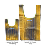 SCHOOL TIE FABRIC SMALL BAG / Pink x Yellow