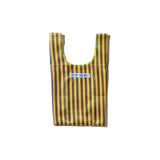 SCHOOL TIE FABRIC SMALL BAG / Yellow x Gray
