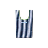 SCHOOL TIE FABRIC SMALL BAG / Navy Blue x White