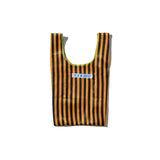 SCHOOL TIE FABRIC SMALL BAG / Navy Blue x Orange