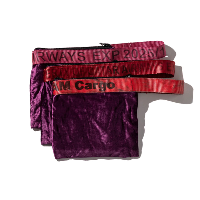 VINTAGE SLING BELT POUCH / Purple x Red