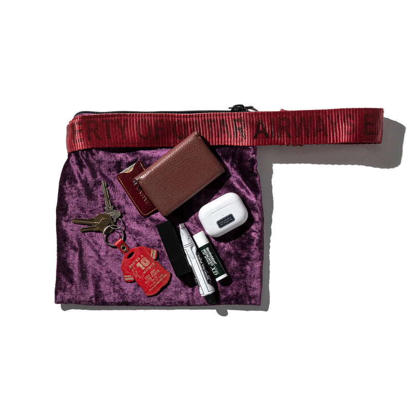VINTAGE SLING BELT POUCH / Purple x Red