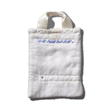 WHITE QUILTED SNOW JACKET TOTE BAG