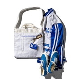 WHITE QUILTED SNOW JACKET 2-WAY BAG W/ZIPPER