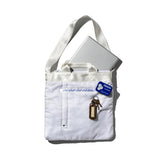 WHITE QUILTED SNOW JACKET 2-WAY BAG W/ZIPPER