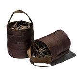 FLEXIBLE CONTAINER FABRIC DRAWSTRING BUCKET / DARK BROWN