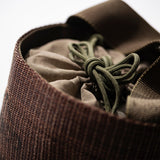 FLEXIBLE CONTAINER FABRIC DRAWSTRING BUCKET / DARK BROWN