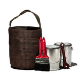 FLEXIBLE CONTAINER FABRIC DRAWSTRING BUCKET / DARK BROWN