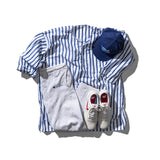 COTTON STRIPED SHIRT / CREW NECK