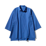 COTTON STRIPED SHIRT / REGULAR COLLAR