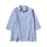COTTON STRIPED SHIRT / REGULAR COLLAR