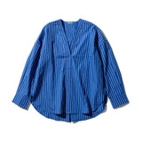 COTTON STRIPED SHIRT / V NECK