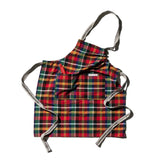 RECYCLED COTTON CHECK APRON / Red x Green