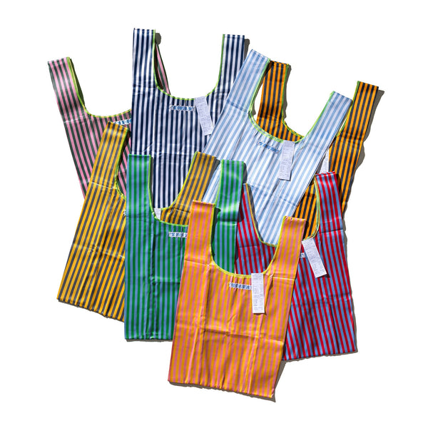 SCHOOL TIE FABRIC BAG / Navy Blue x Orange