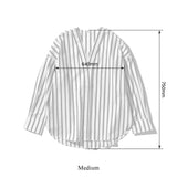 COTTON STRIPED SHIRT / V NECK