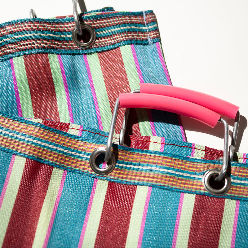 RECYCLED PLASTIC STRIPE BAG / Square